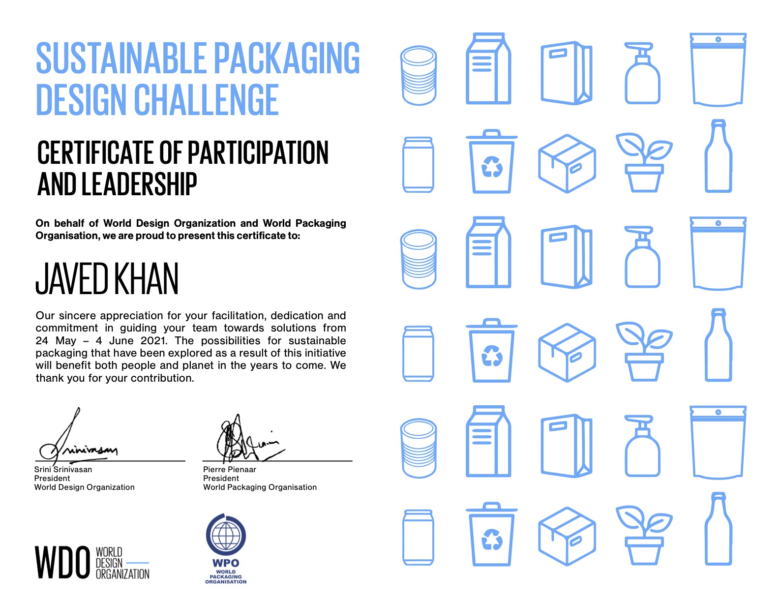 WDO and World Packaging Organisation two-week virtual World Design Challenge